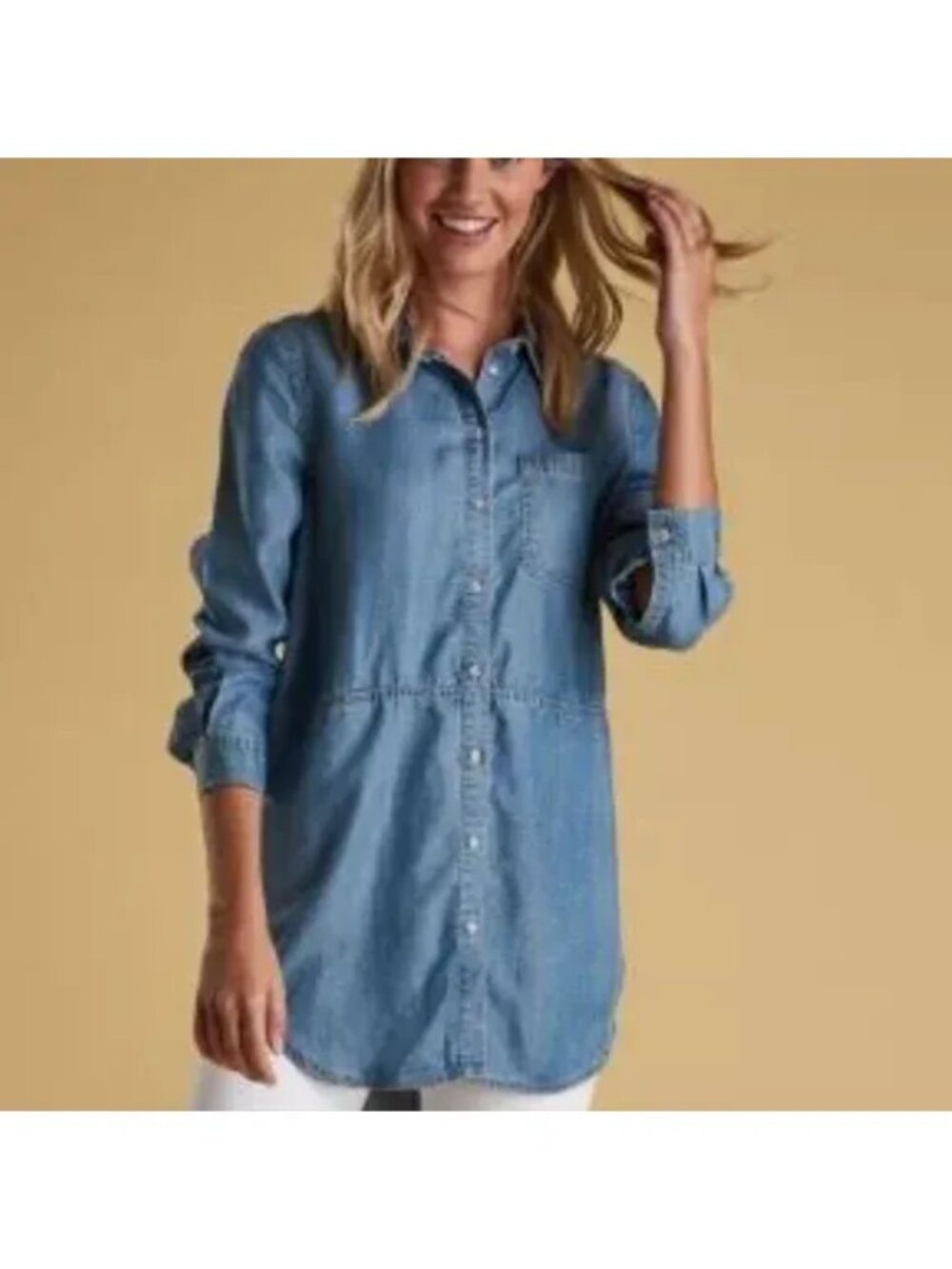 Barbour Denim Polka Dot Shirt/Tunic, Size 8